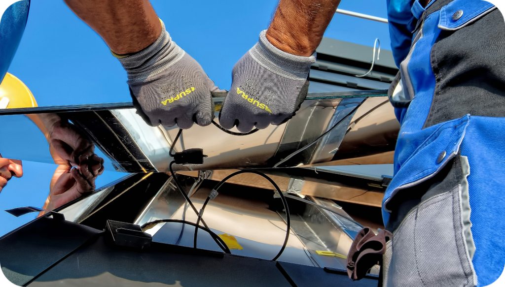 Installation von Solarmodulen